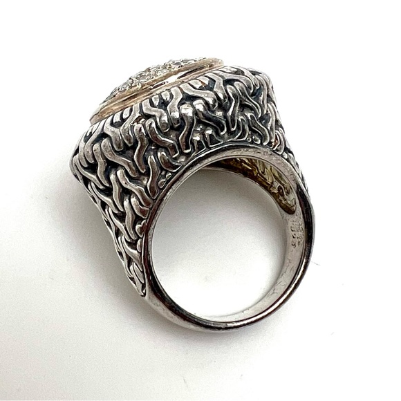 NATURAL DIAMOND & 925 STERLING SILVER UNISEX STATMENT RING JEWELRY